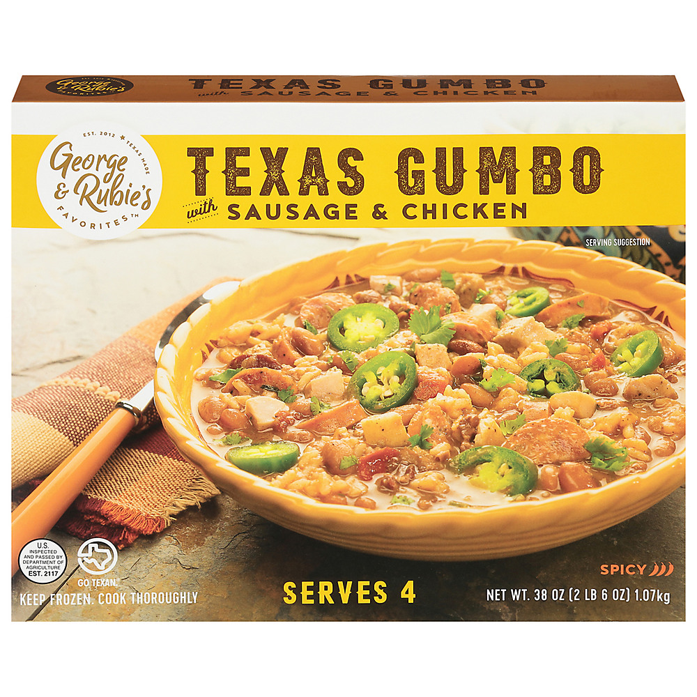 Calories in George & Rubie's Favorites Texas Gumbo with Sausage & Chicken, 38 oz
