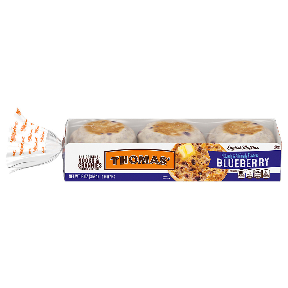 Calories in Thomas' Blueberry English Muffins, 6 ct