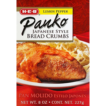 H-E-B Lemon Pepper Panko Japanese Style Bread Crumbs, 8 oz