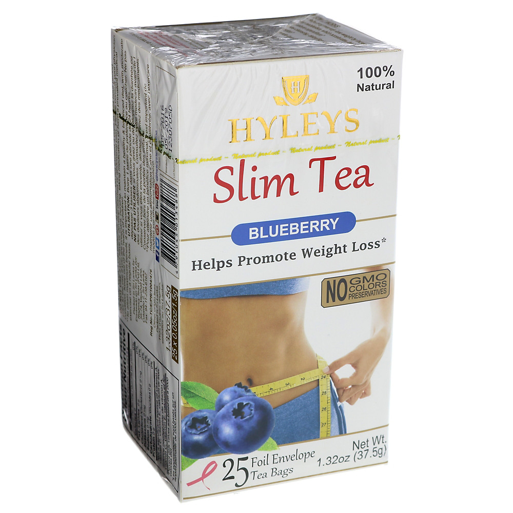 Calories in Hyleys Slim Tea - Blueberry, 25 ct