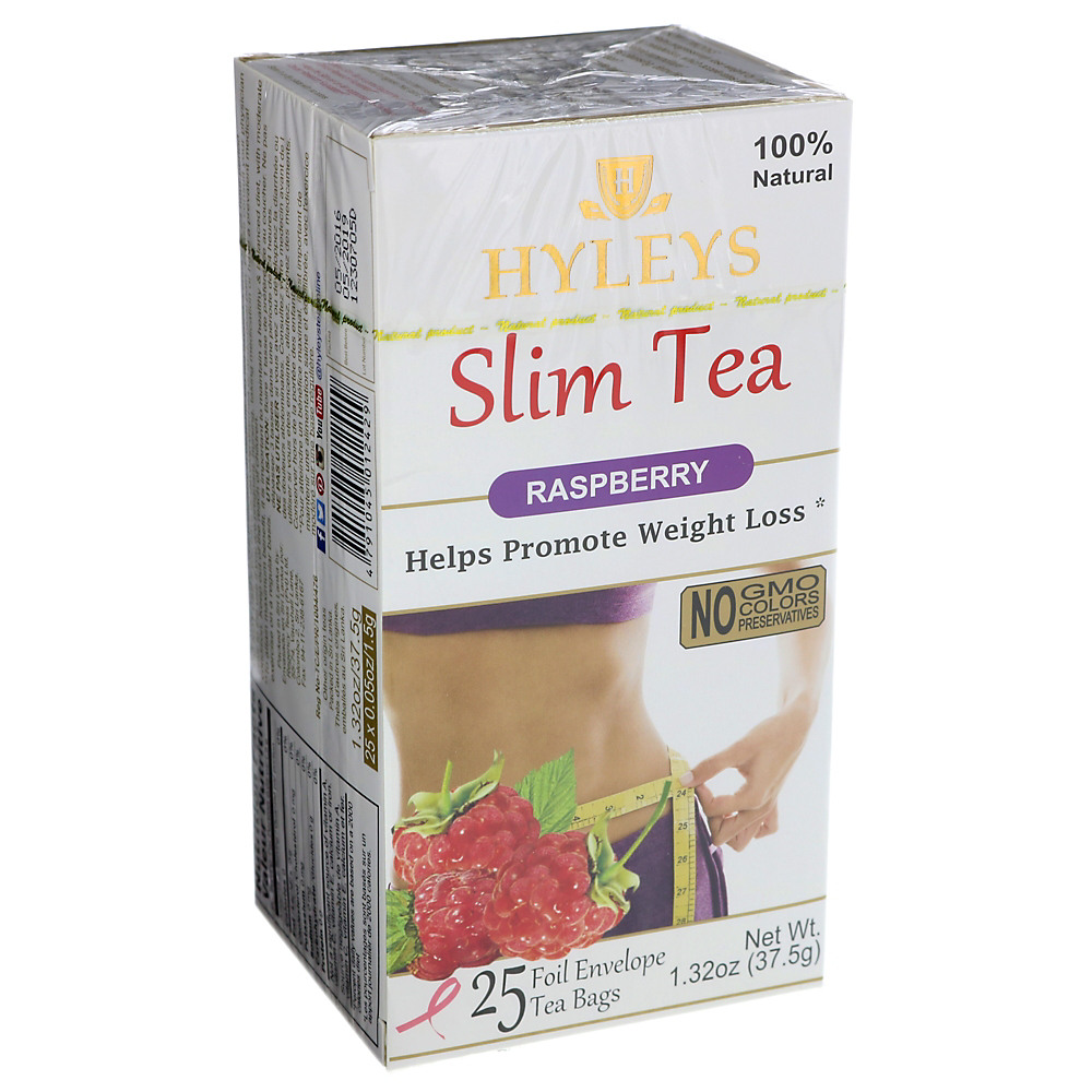 Calories in Hyleys Slim Tea - Raspberry, 25 ct