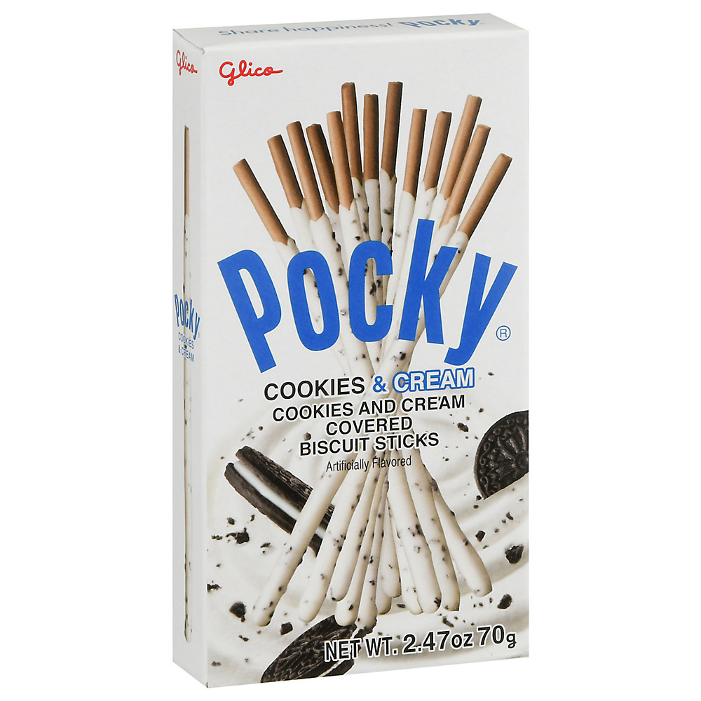 Calories in Glico Pocky Cookies & Cream Covered Biscuit Sticks, 2.47 oz