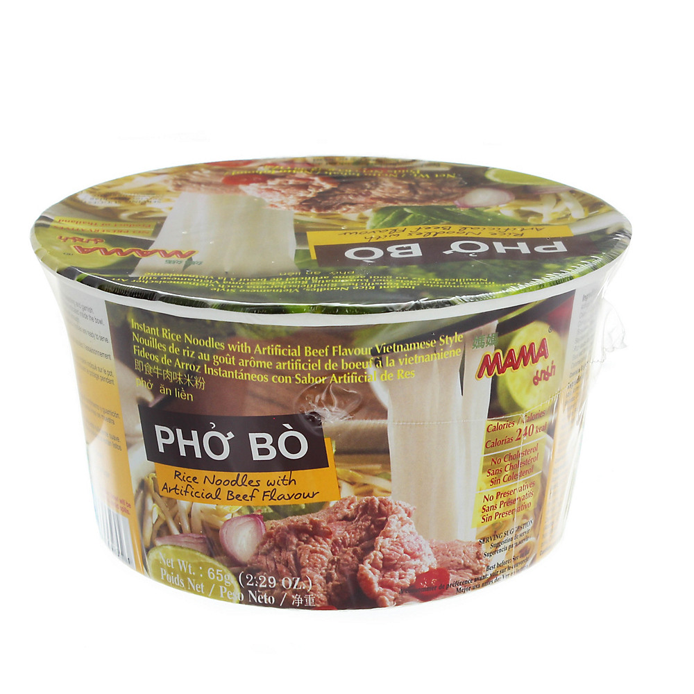 Calories in Mama Pho Bo Rice Noodles With Beef Flavor, 2.29 oz