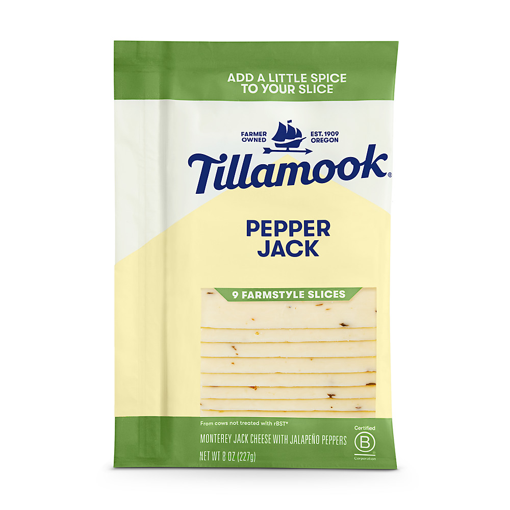 Calories in Tillamook Pepper Jack Cheese, Thick Slices, 8 oz