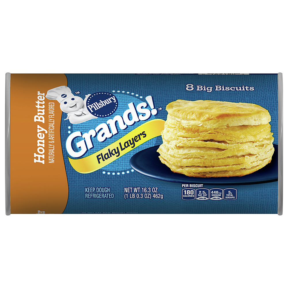 Calories in Pillsbury Grands! Flaky Layers Honey Butter Biscuits, 8 ct