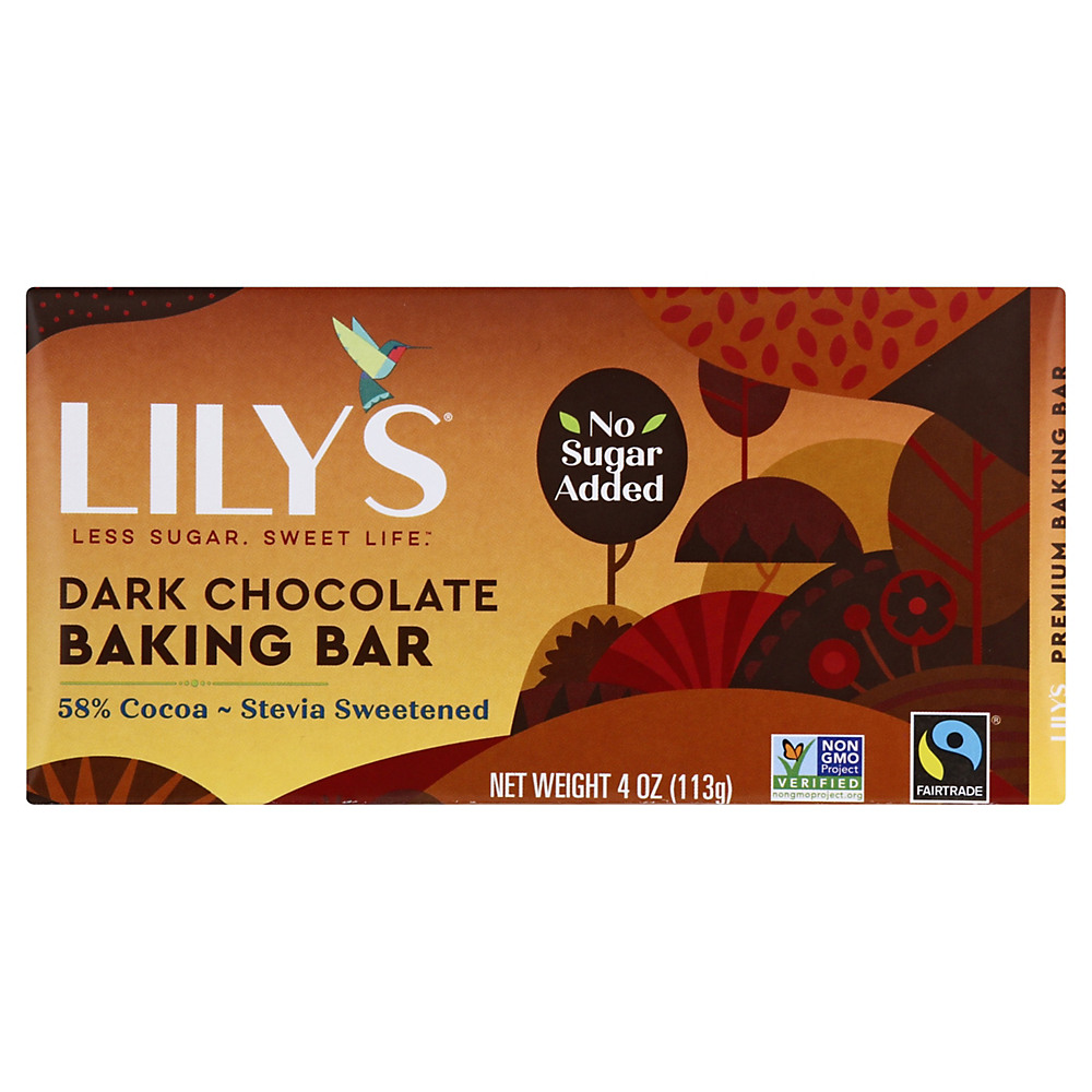 Calories in Lily's No Sugar Added Dark Chocolate Baking Bar, 4 oz