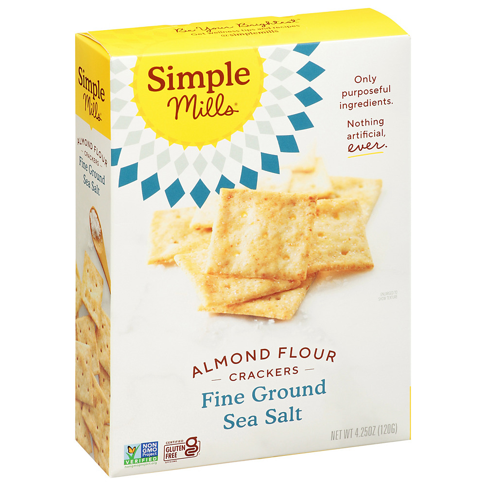 Calories in Simple Mills Ground Sea Salt Almond Flour Crackers, 4.25 oz