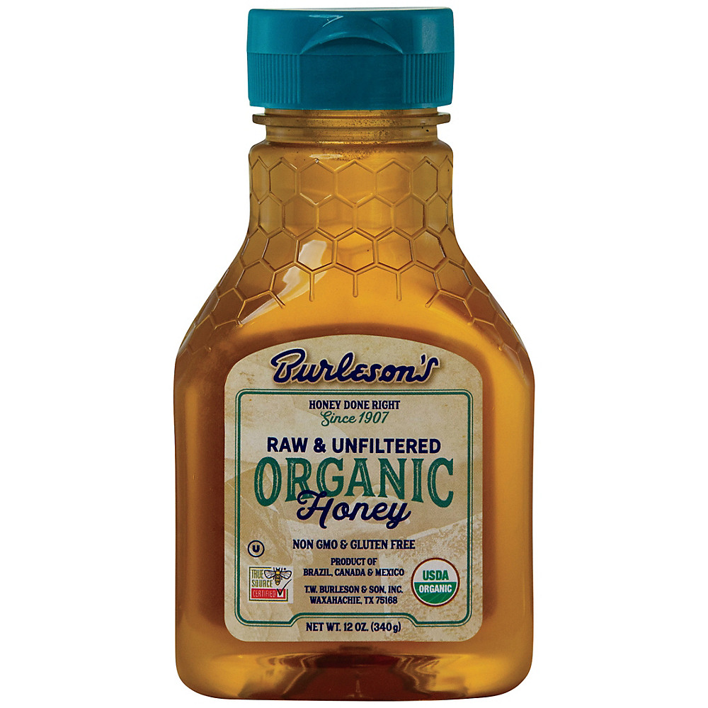 Calories in Burleson's Organic Raw Honey, 12 oz