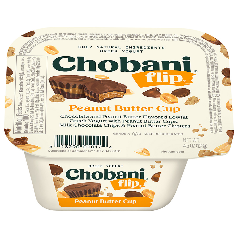 Calories in Chobani Flip Low-Fat Peanut Butter Cup Greek Yogurt, 5.3 oz