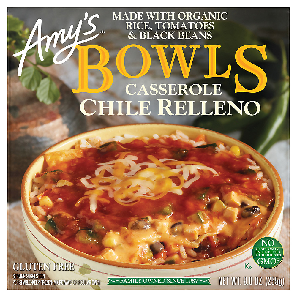 Calories in Amy's Bowls Chile Relleno Casserole, 9 oz