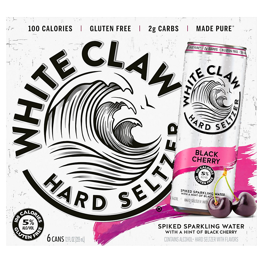 Calories in White Claw Black Cherry Hard Seltzer 12 oz Cans, 6 pk