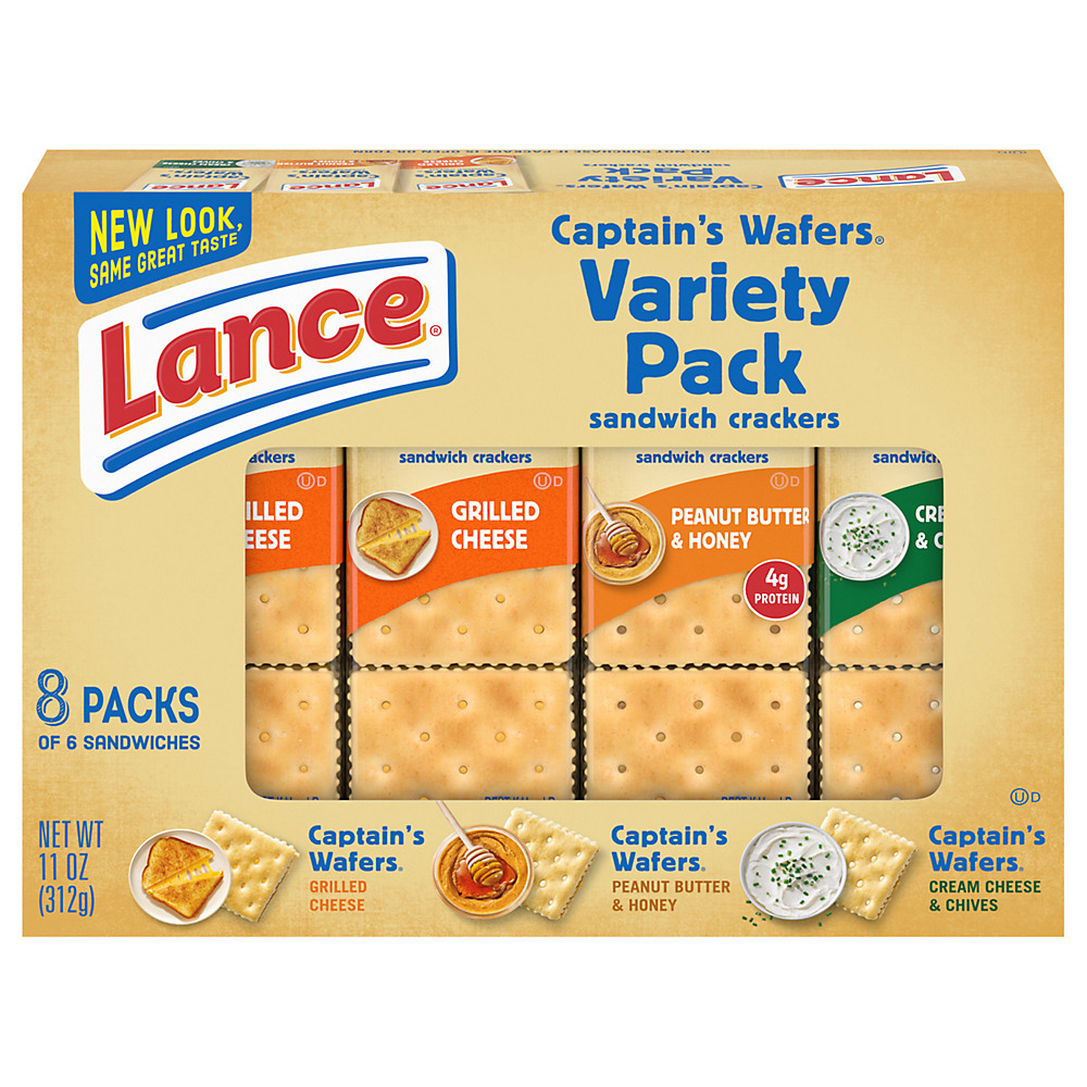 Calories in Lance Captain's Wafers Cracker Sandwiches Variety Pack, 8 ct