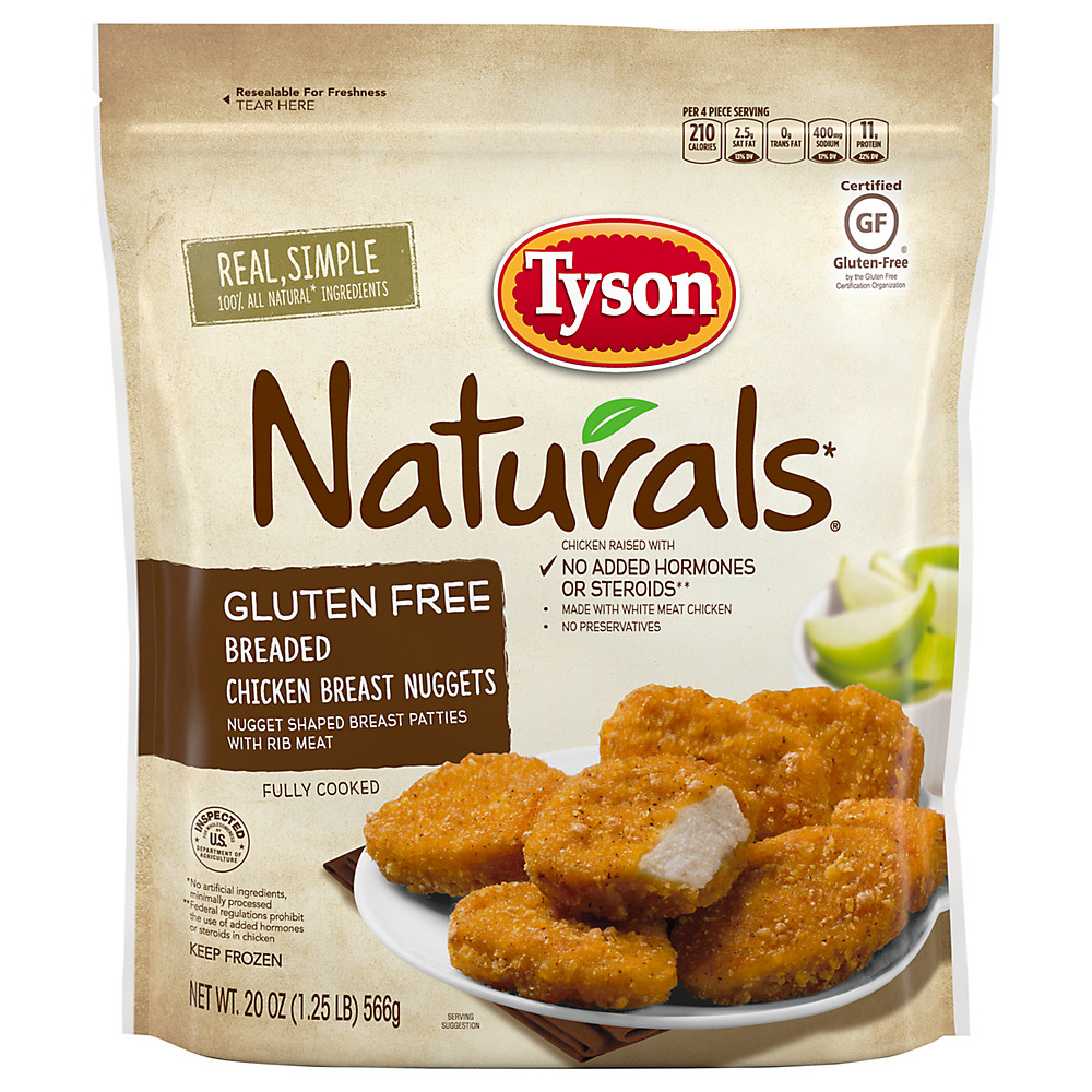 Calories in Tyson Naturals Gluten Free Breaded Chicken Nuggets, 20 oz
