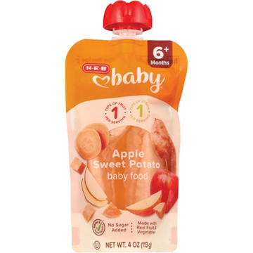 H-E-B Baby Food Pouch - Apple & Sweet Potato, 4 oz