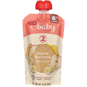 H-E-B Baby Food Pouch – Apple & Banana, 4 oz