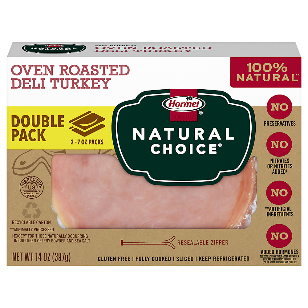 Calories in Hormel Natural Choice Oven Roasted Deli Turkey Double Pack , 14 oz
