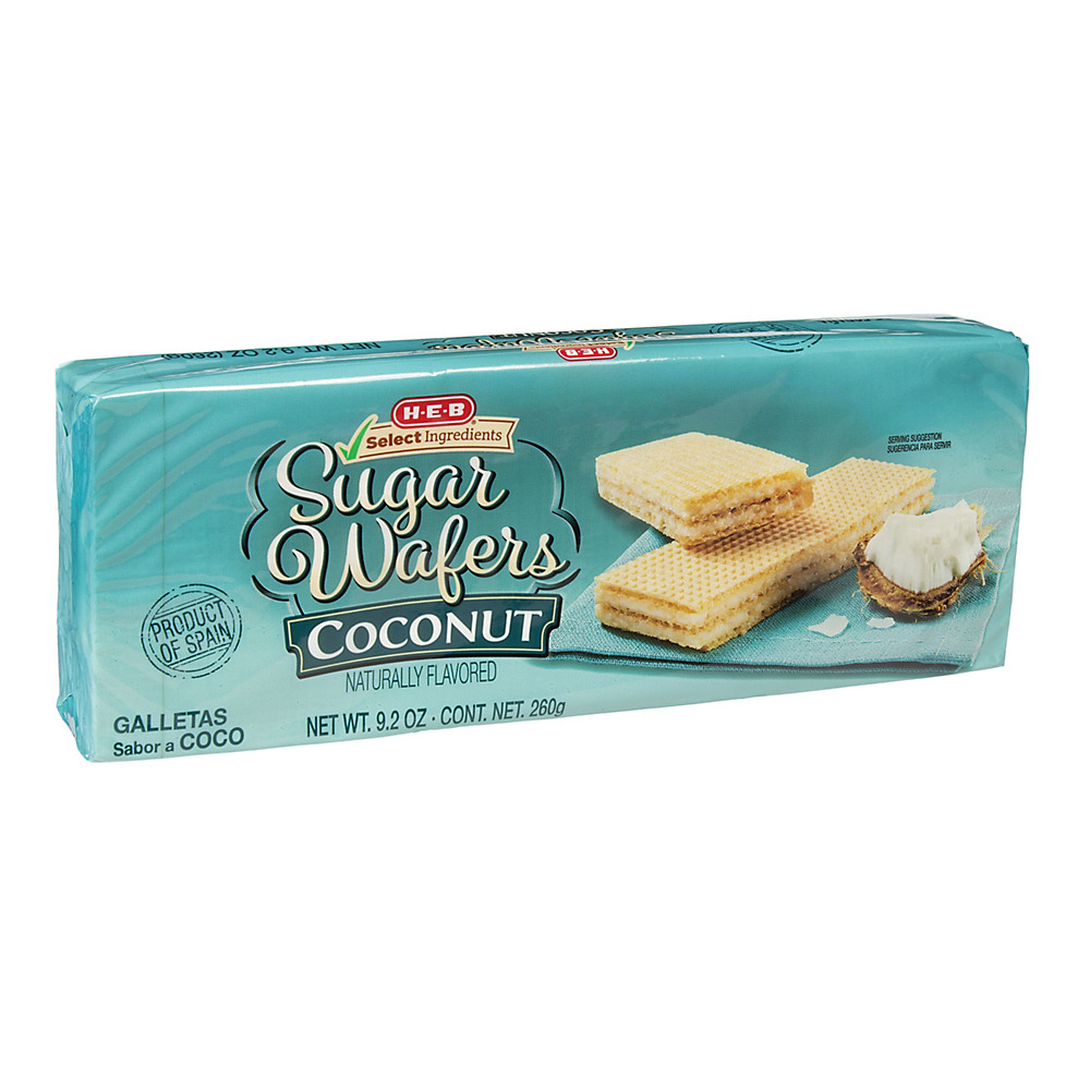 Calories in H-E-B Select Ingredients Coconut Sugar Wafers, 9.2 oz
