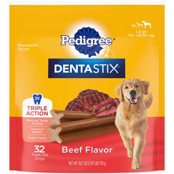Pedigree Dentastix Large Dog Treats - Bacon Flavor, 1.67 lb