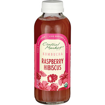 Central Market Organic Kombucha - Raspberry Hibiscus, 16 oz