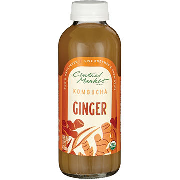 Central Market Organic Kombucha - Ginger, 16 oz