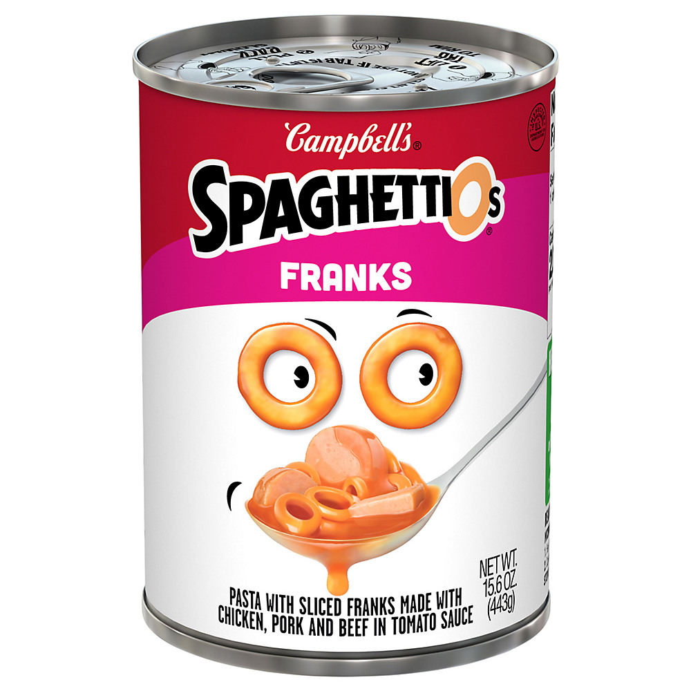 Calories in Campbell's Spaghettios Sliced Franks, 15.6 oz