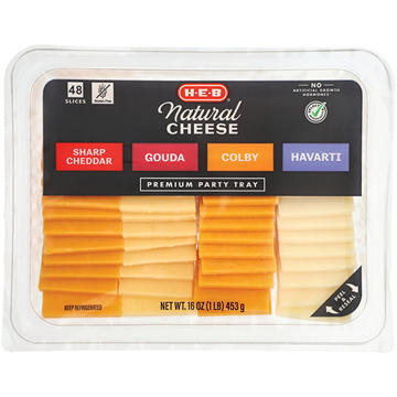 H-E-B Premium Sliced Cheese Party Tray, 16 oz