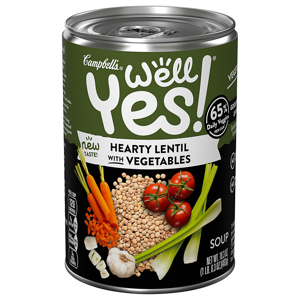 Calories in Campbell's Well Yes! Hearty Lentil with Vegetables Soup, 16.3 oz