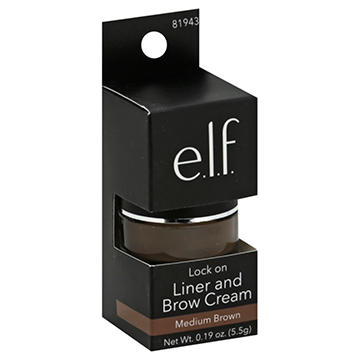 e.l.f. Lock On Liner & Brow Cream Medium Brown, .19 oz