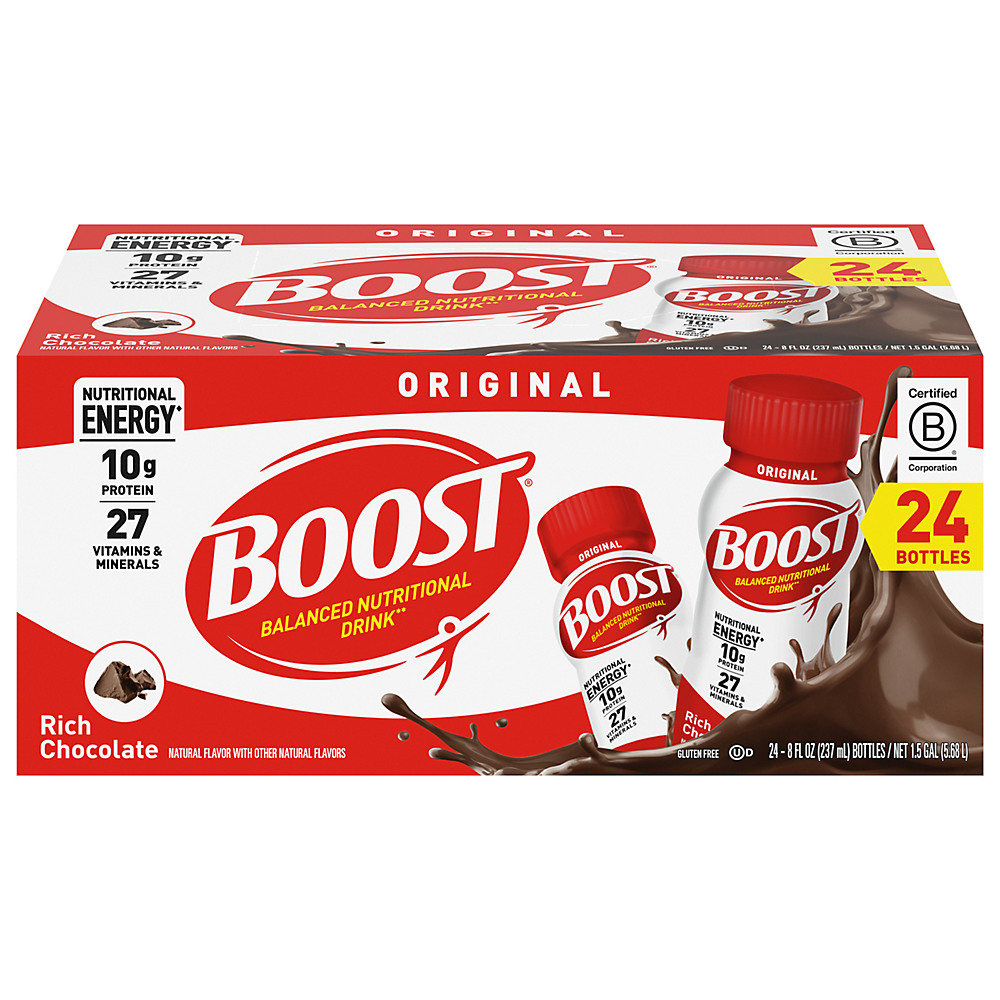Calories in BOOST Original Complete Nutritional Drink Rich Chocolate 24 pk, 8 oz