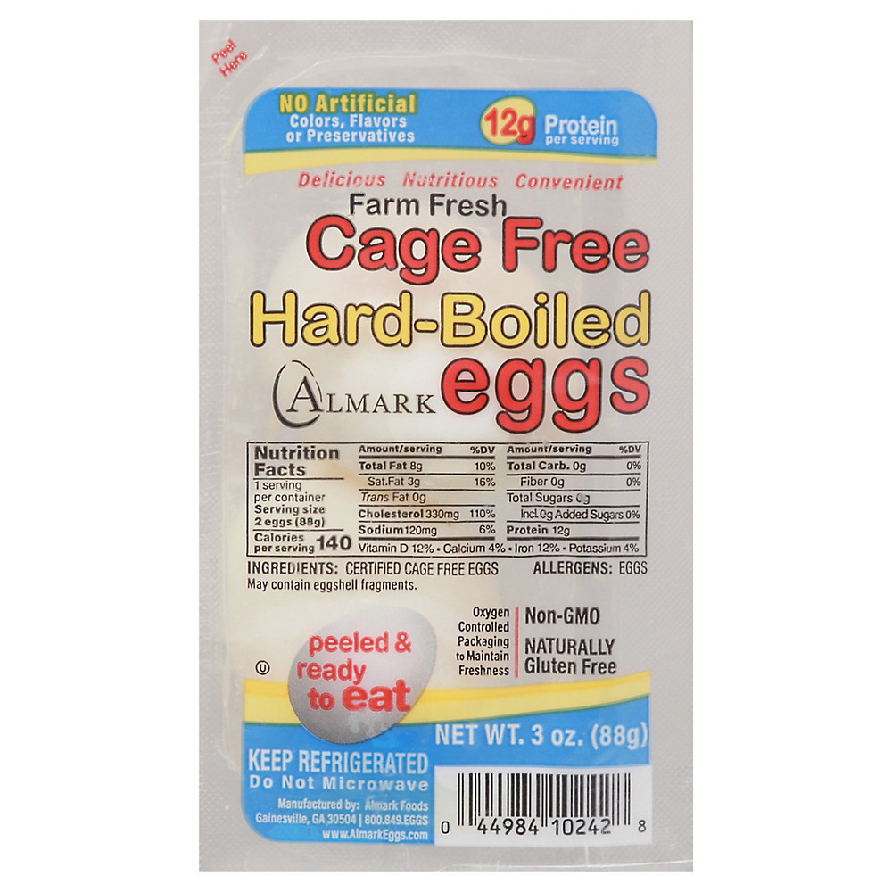 Calories in Almark Cage Free Hard Boiled Eggs, 2 ct