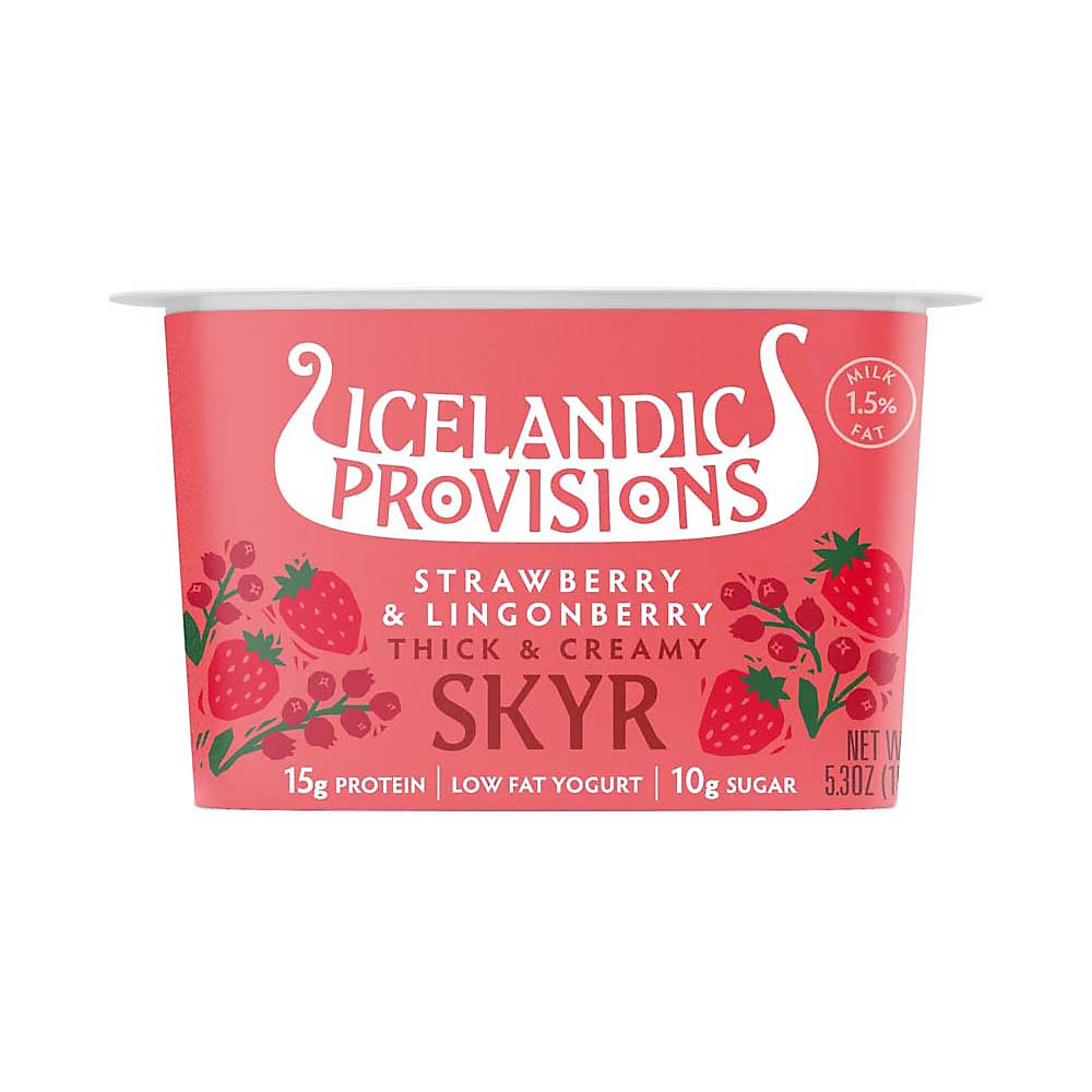 Calories in Icelandic Provisions Strawberry Lingonberry Skyr, 5.3 oz