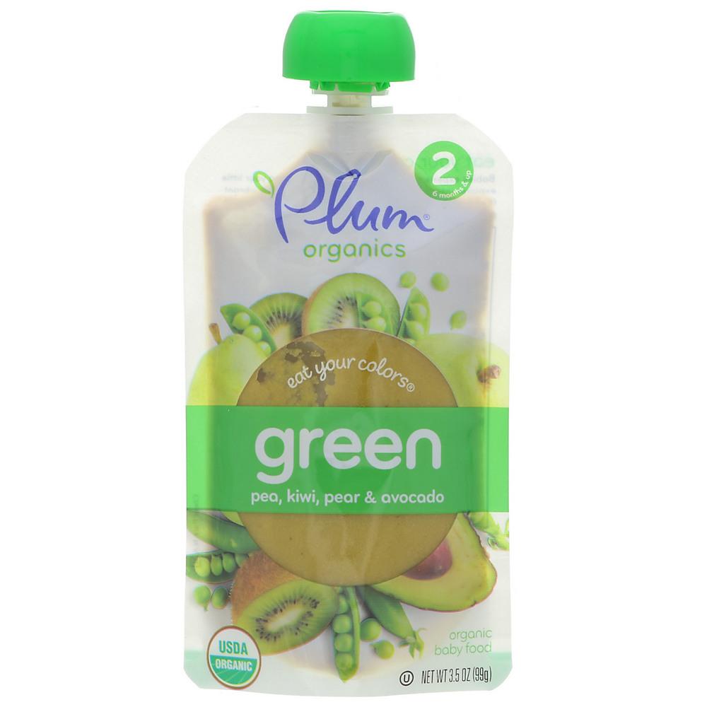 Calories in Plum Organics Eat Your Colors Green, 3.5 oz