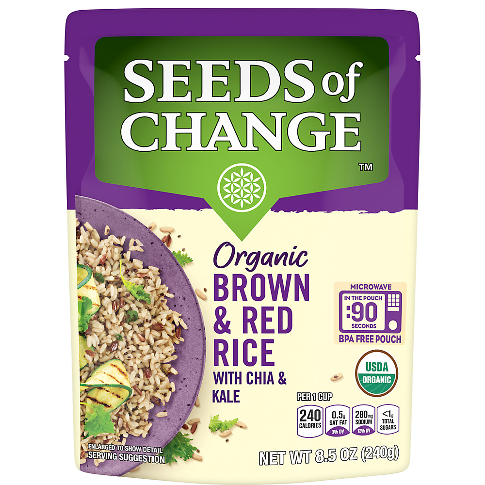 Calories in Seeds of Change Brown & Red Rice with Chia & Kale, 8.5 oz