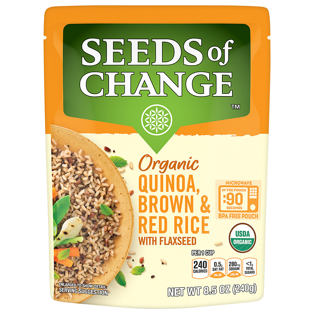 Calories in Seeds of Change Quinoa Brown & Red Rice with Flaxseed, 8.5 oz