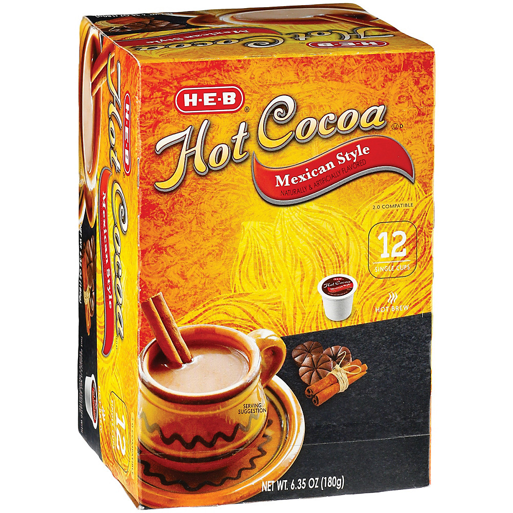 Calories in H-E-B Mexican Style Hot Cocoa Single Serve Cups, 12 ct
