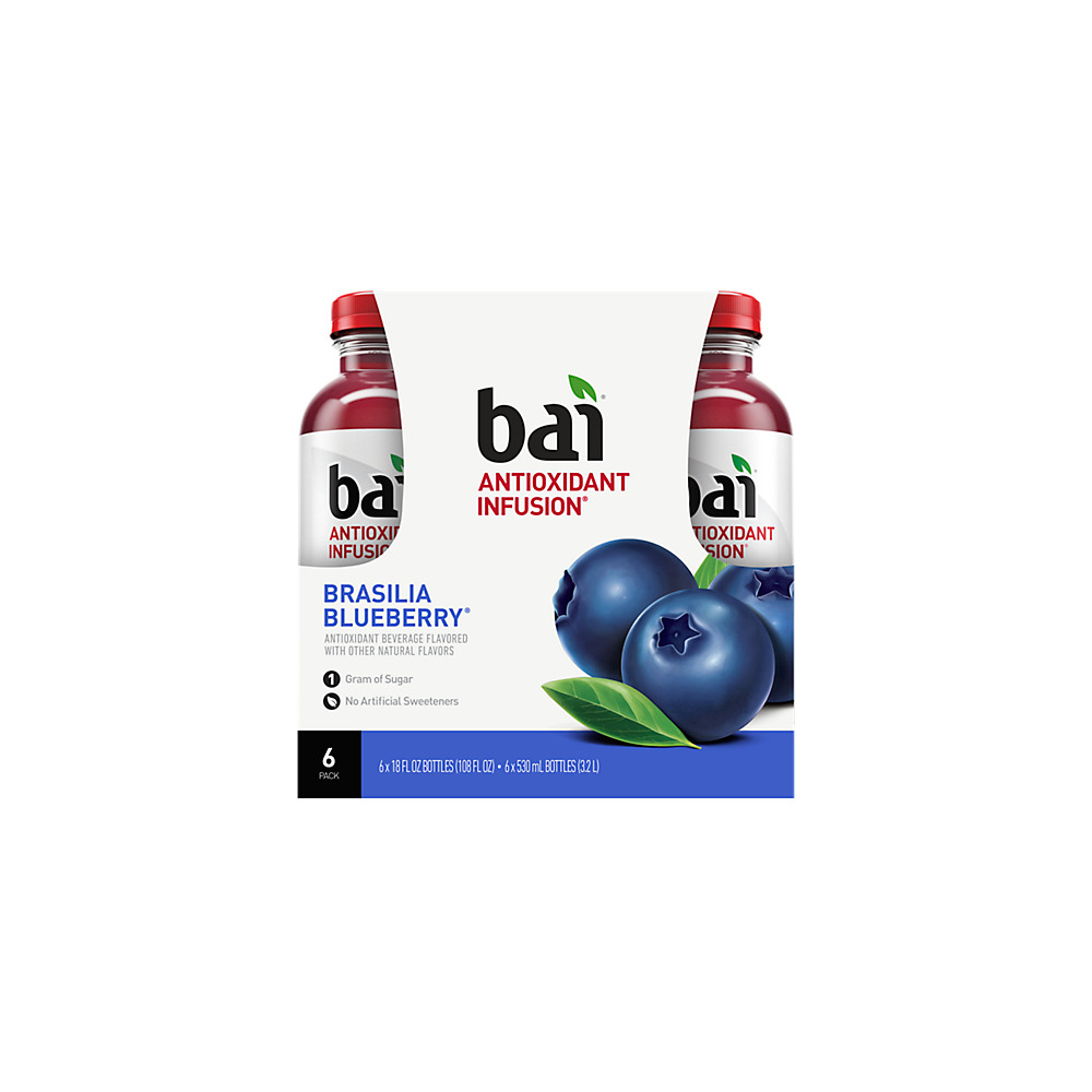 Calories in Bai Brasilia Blueberry Beverage 18 oz Bottles, 6 pk