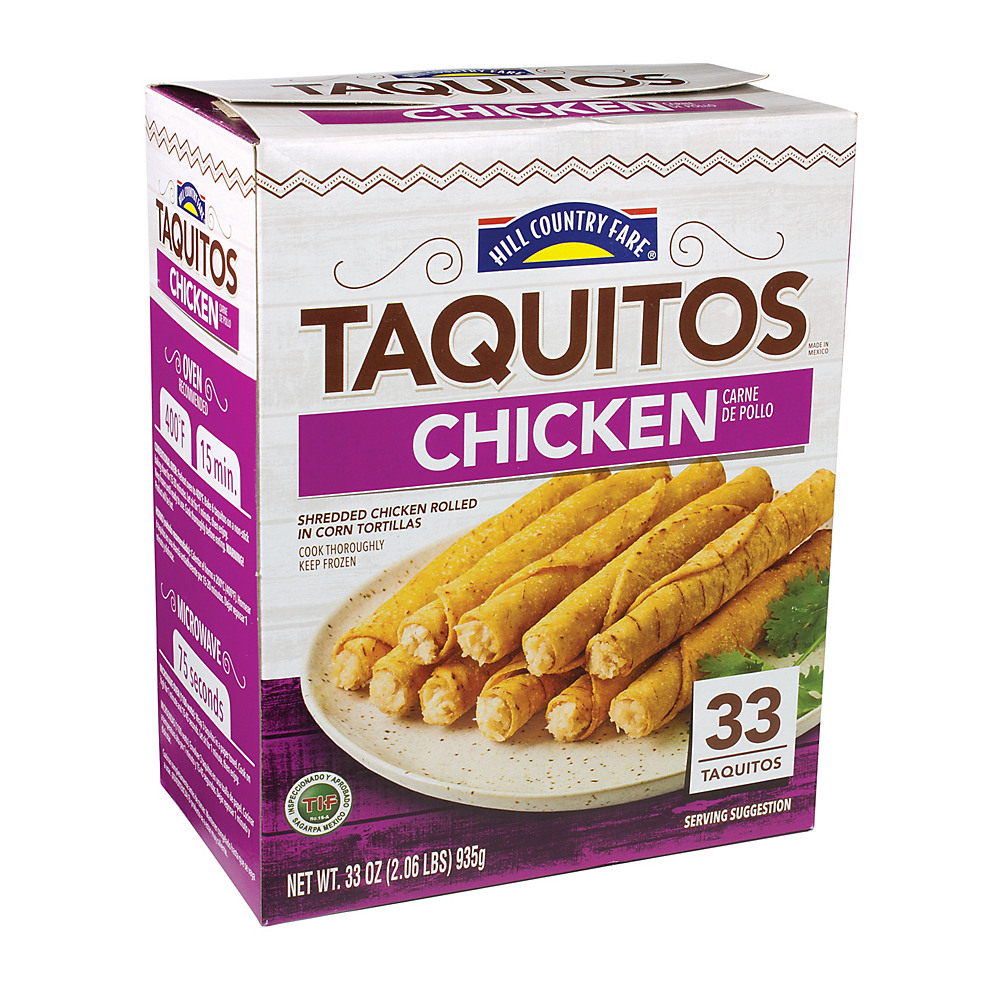 Calories in Hill Country Fare Chicken Taquitos, 33 ct
