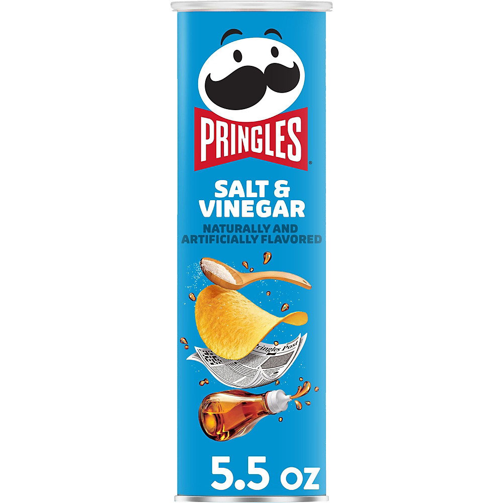 Calories in Pringles Potato Crisps Chips Salt & Vinegar Flavored, 5.5 oz