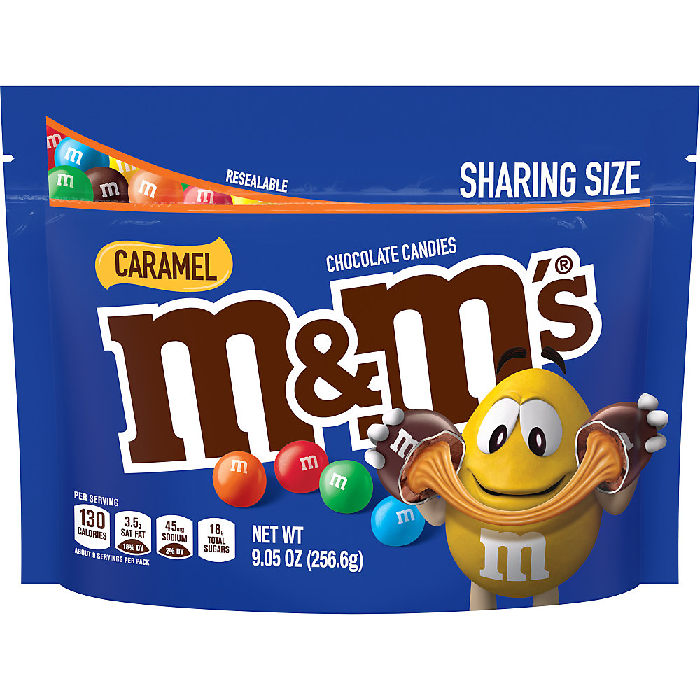 Calories in M&M's Caramel Milk Chocolate Candy, Sharing Size Bag, 9.6 oz