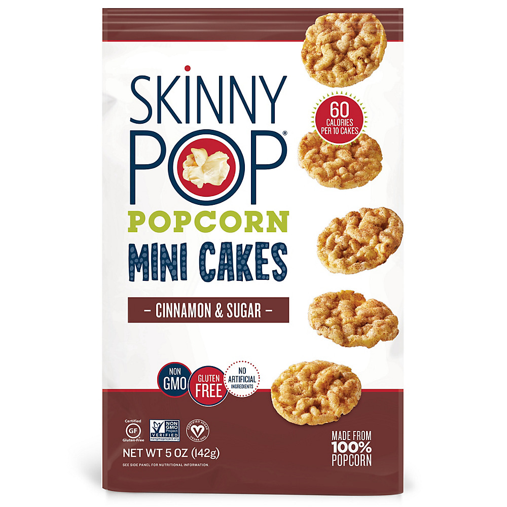 Calories in SkinnyPop Cinnamon & Sugar Popcorn Mini Cakes, 5 oz