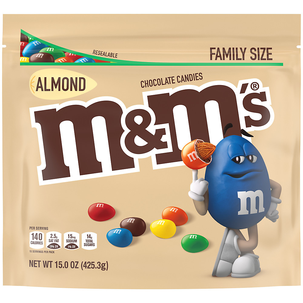 Calories in M&M's Almond Milk Chocolate Candy, Family Size Bag, 15.9 oz