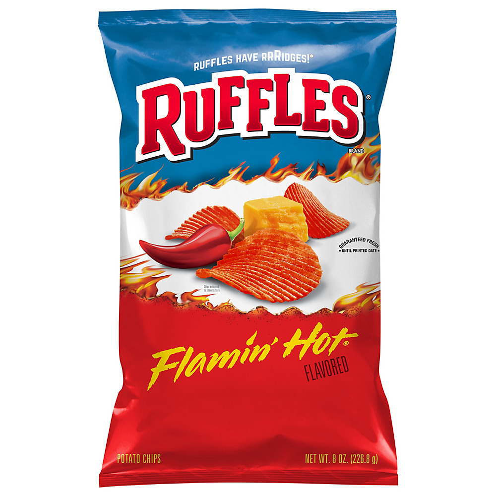 Calories in Ruffles Flamin' Hot Potato Chips, 8 oz