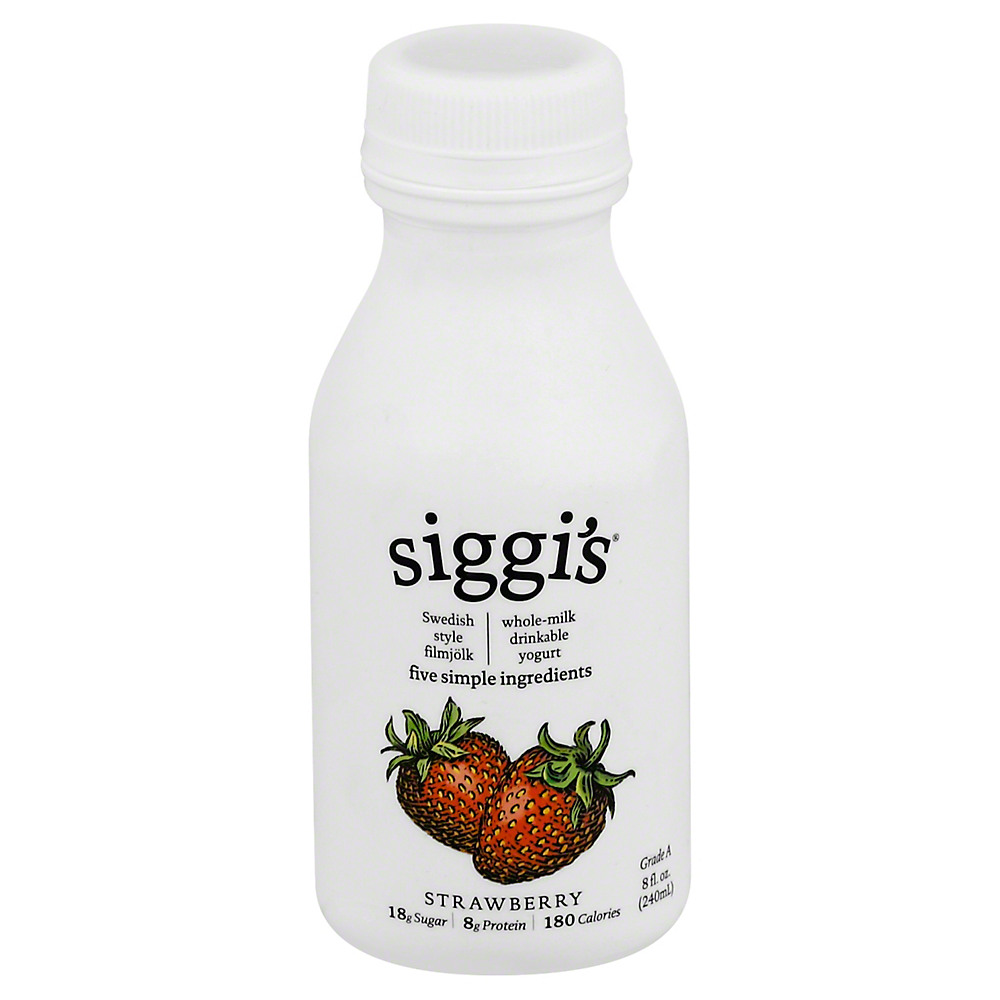 Calories in Siggi's Strawberry Whole Milk Drinkable Yogurt, 8 oz