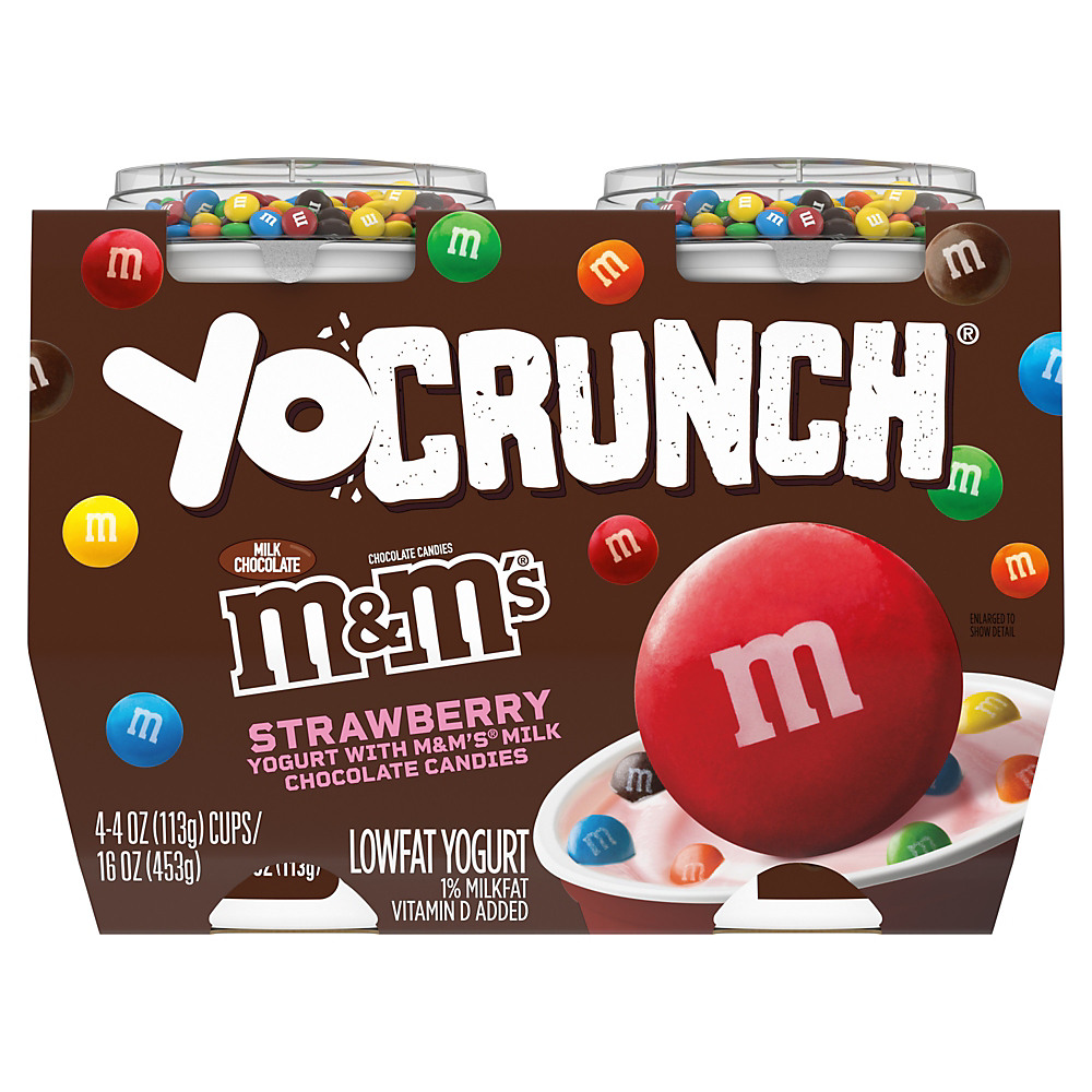 Calories in YoCrunch Lowfat Strawberry With M&Ms Yogurt, 4 oz Cups, 4 pk