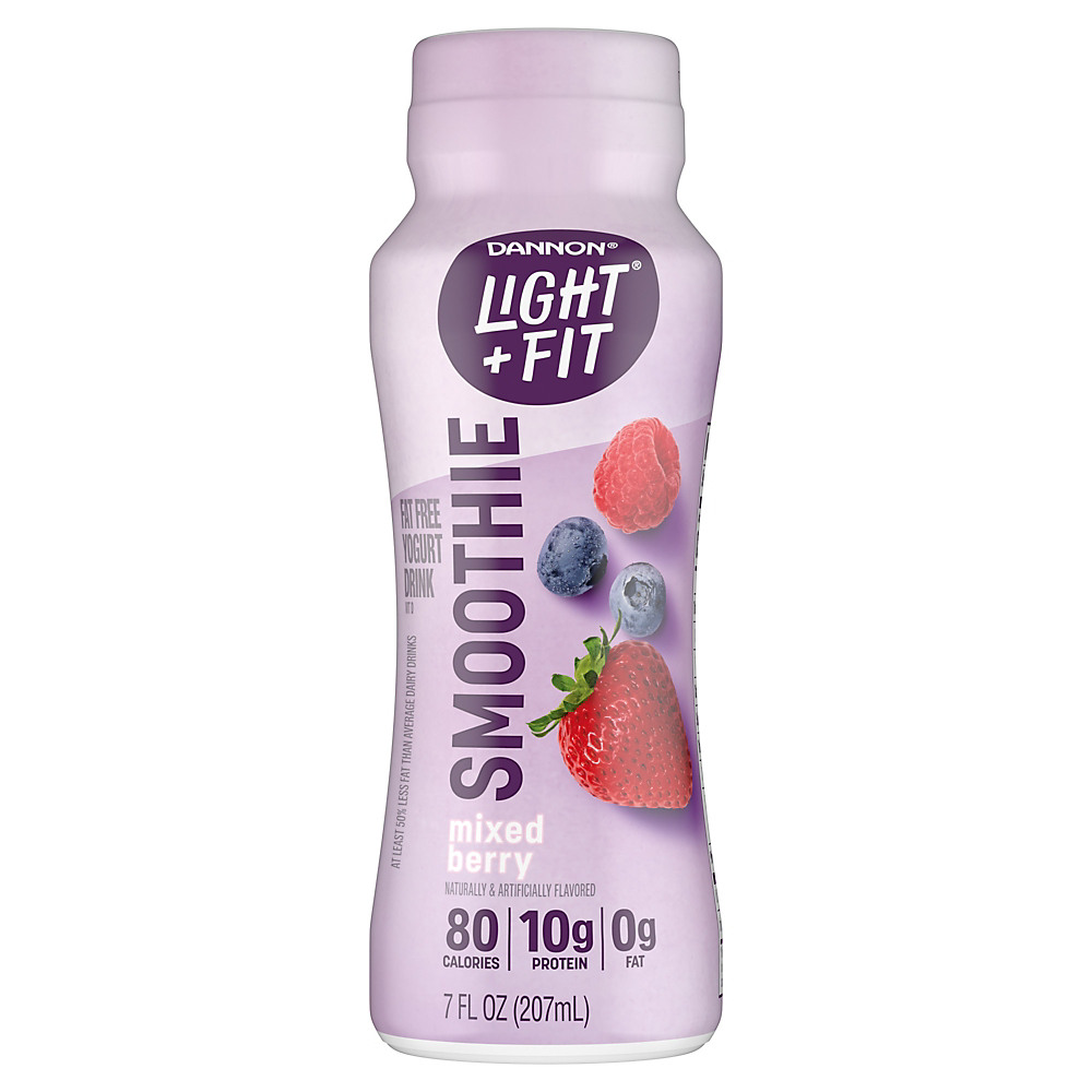 Calories in Light + Fit Nonfat Mixed Berry Protein Smoothie Yogurt Drink, 7 oz