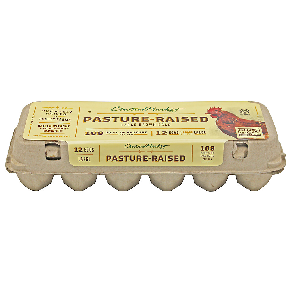 Calories in Central Market Pasture Raised Large Brown Eggs, 12 ct