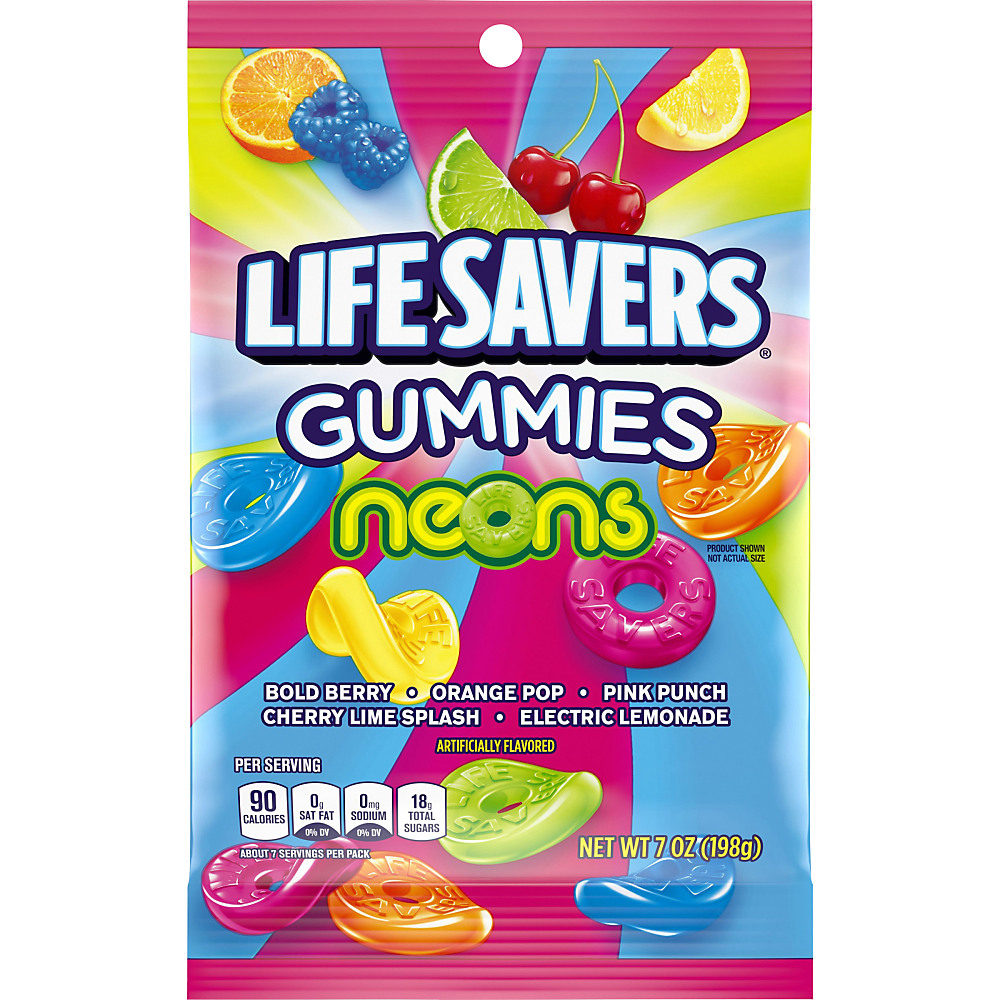 Calories in Life Savers Neons Gummies Candy Bag, 7 oz