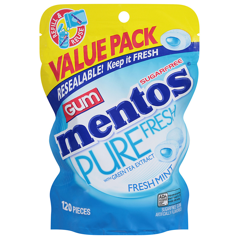 Calories in Mentos Gum Pure Fresh Mint, 120 ct
