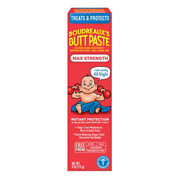Boudreaux's Butt Paste Diaper Rash Cream Ointment, 4 oz