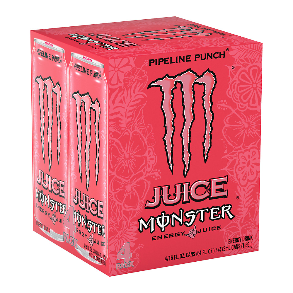 Calories in Monster Energy Juice Monster Pipeline Punch, Energy + Juice, 16 oz. Cans, 4 pk